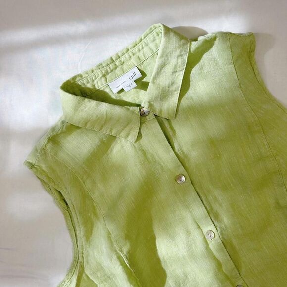 j. jill | size s | 100% linen blouse in pistachio color - Picture 3 of 6